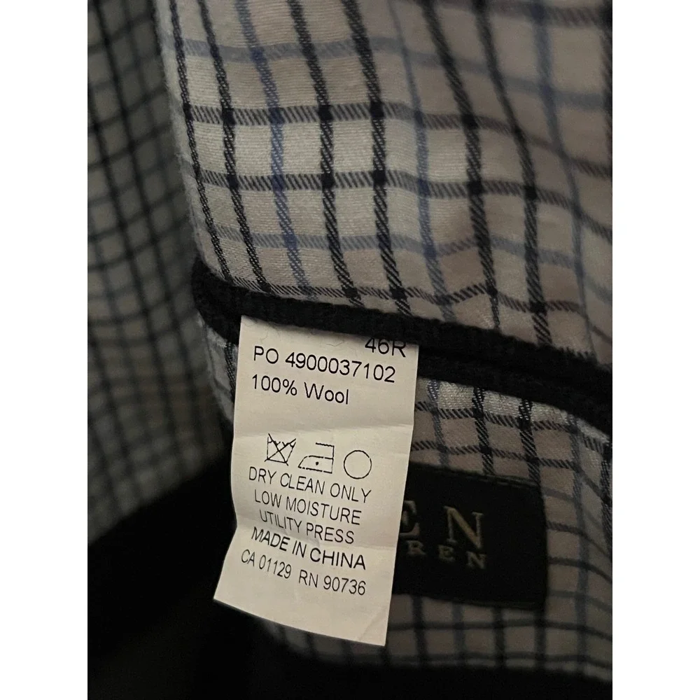 Lauren Ralph Lauren‎ Mens 46R Navy Blue 100% Wool Blazer Silver Crest Buttons